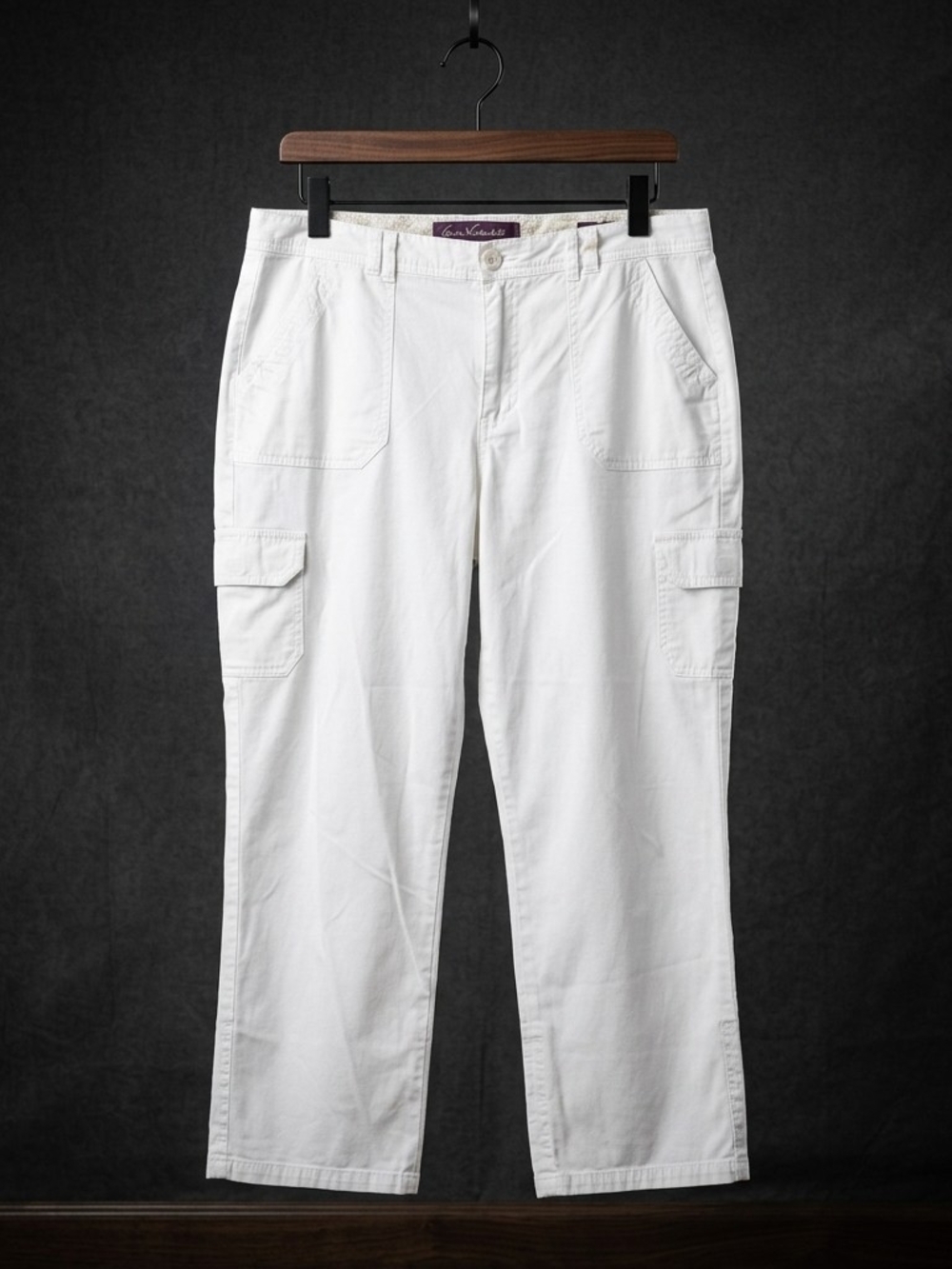 Gloria Vanderbilt White Women's Cargo Pants with Patch Pockets